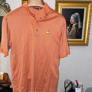 Bobby Jones Orange Polo Shirt with Stripes